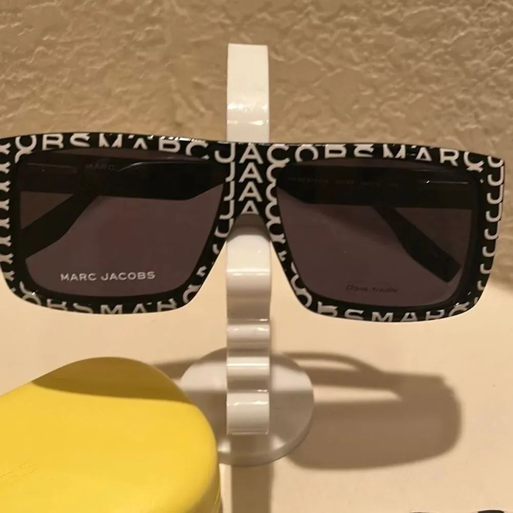 Marc Jacobs Magnetic Convertible Sunglasses/Rx Glasses Black Logo Print Frame